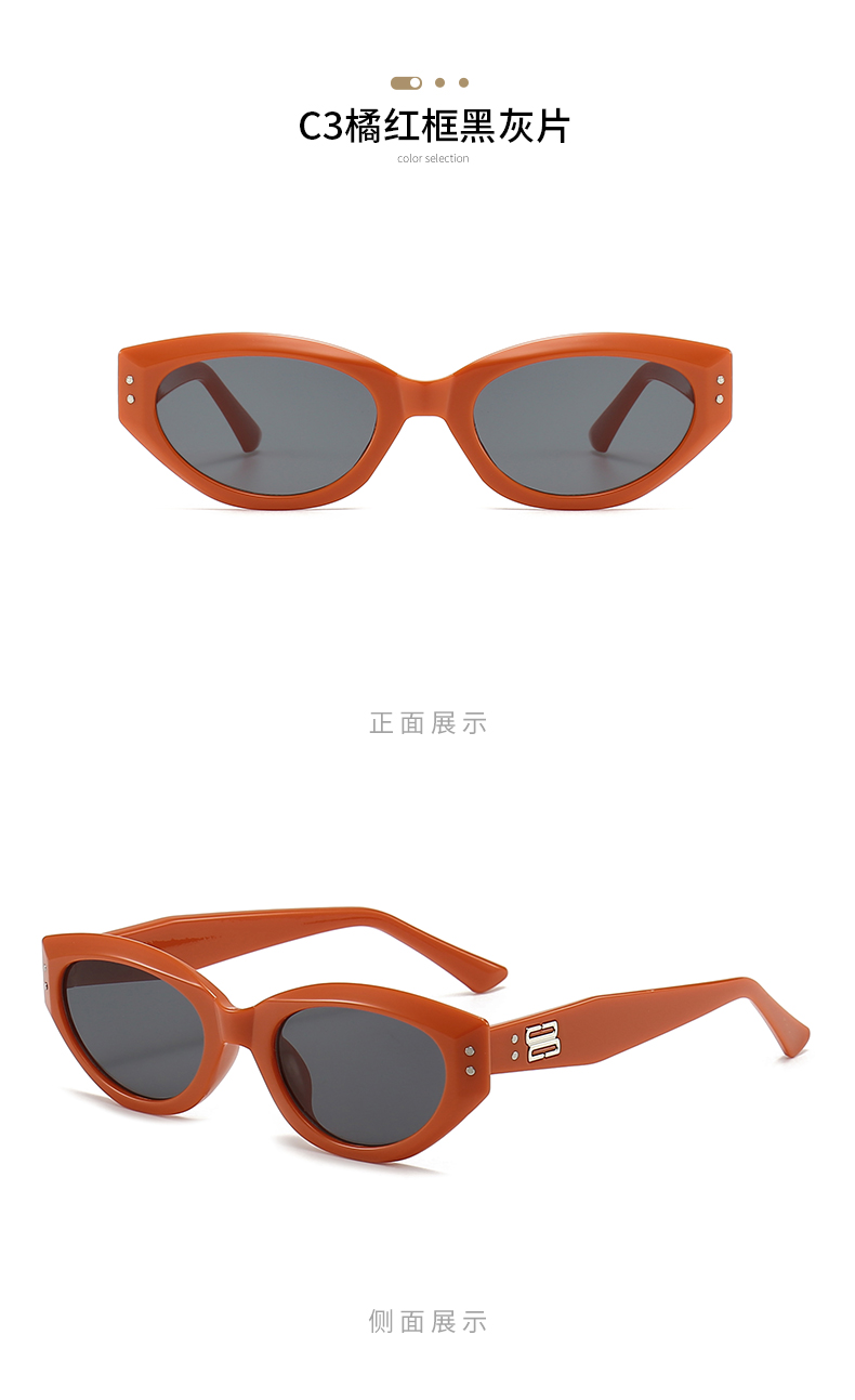 时尚潮流新款墨镜框韩版优雅墨镜简约小框猫眼街拍太阳镜5448详情12