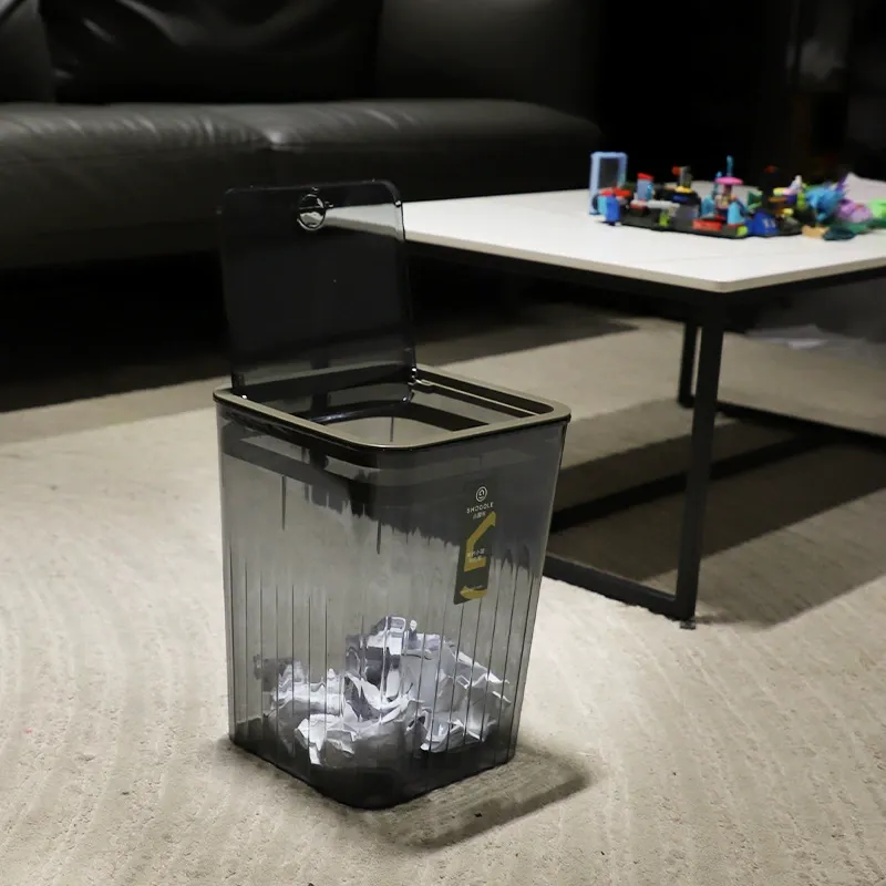 The X111-2751PET transparent trash can can be detachable by pressing open the lid and has an internal pressure ring. It is a large-capacity sanitary bucket for kitchens and living rooms detail image 12