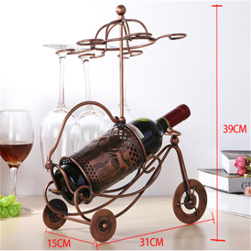 红酒架/红酒架子/葡萄酒架/酒吧用品/酒店用品/杯架/桌面摆件/战车红酒架/铁艺红酒架白底实物图