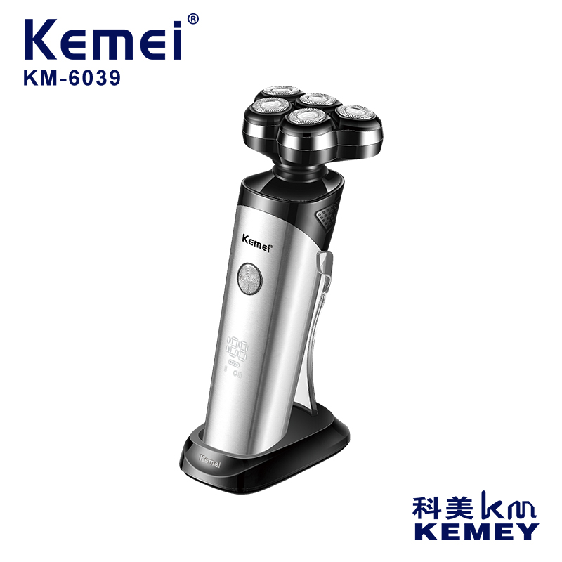 Cross-border manufacturers directly supply KEMEI /KEMEI cross-border charging base electric shaver new floating knife net anti-pinch digital display razor KM-6039 thumbnail