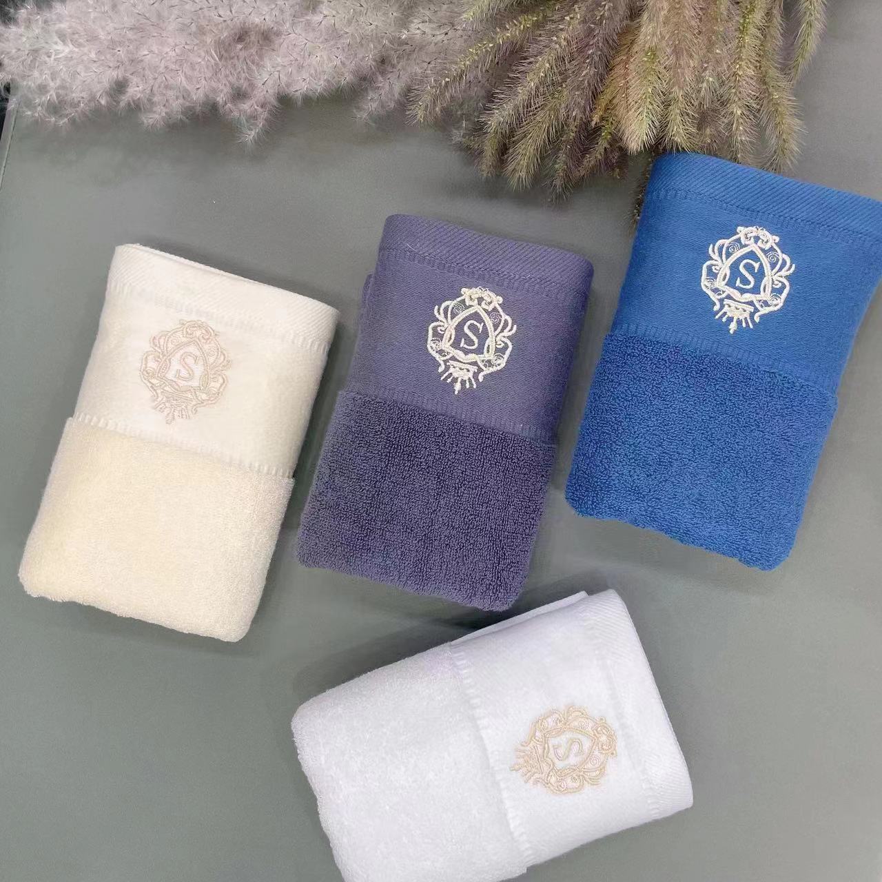 Shenduo Real Madrid towels, solid color satin edge high-end towels, gift towels, hotel towels