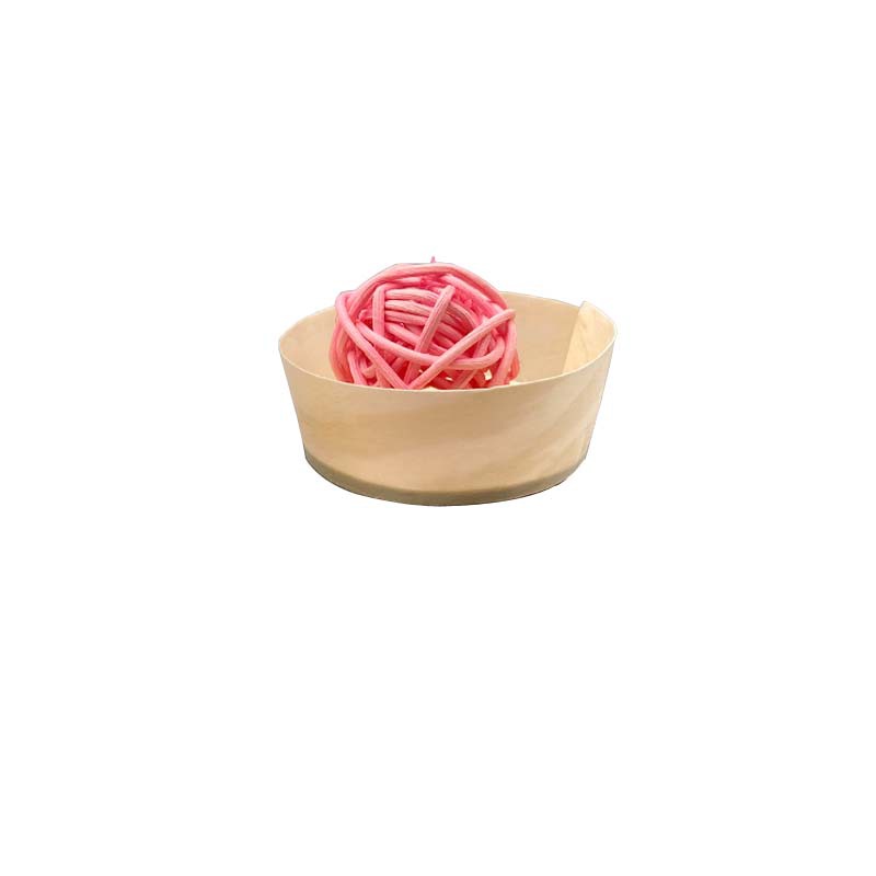 Disposable wooden cups, wood veneer cups, artistic dish presentation, decorative wooden cups, pre-meal snacks, French fries, wooden boxes Application Scenario