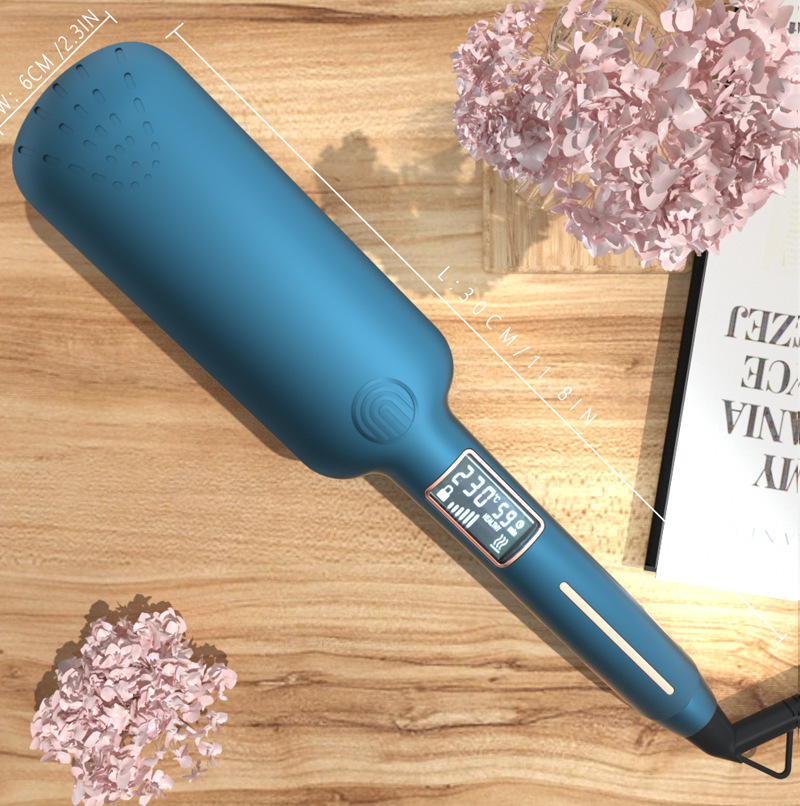 8601L Large screen LCD hair straightener, wide plate thin type hair straightener, Amazon cross-border electric straightener, plug-in electric straightener pic 2