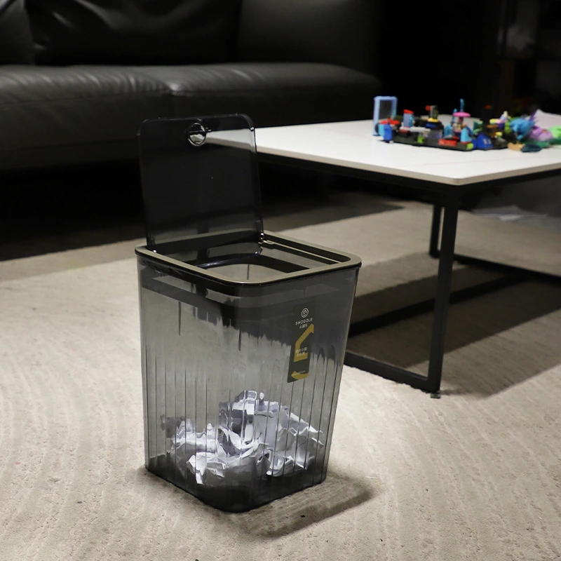 The X111-2751PET transparent trash can can be detachable by pressing open the lid and has an internal pressure ring. It is a large-capacity sanitary bucket for kitchens and living rooms detail image 3