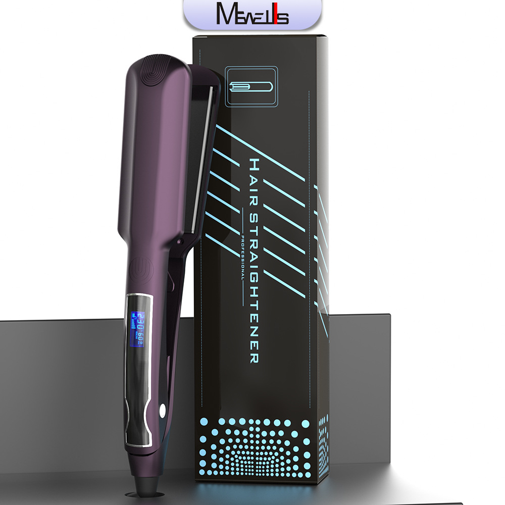 Mewells8895L Hair Straightener digital straightener clip for hair salon straightening power generation clip Cross-border 4.4cm hair straightener clip details Picture