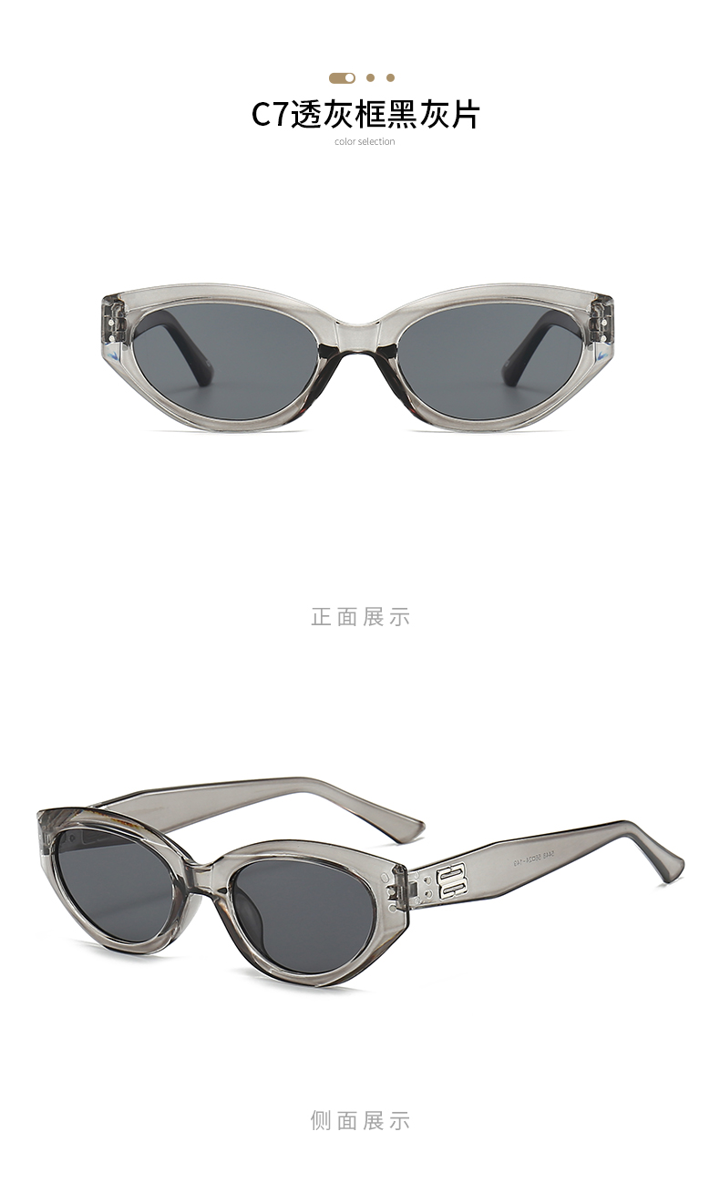 时尚潮流新款墨镜框韩版优雅墨镜简约小框猫眼街拍太阳镜5448详情16