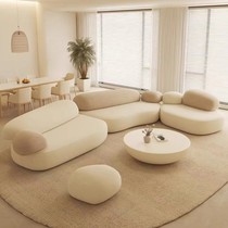 Italian minimalist cobblestone sofa Modern simple living room can move curved free combination fabric sofa