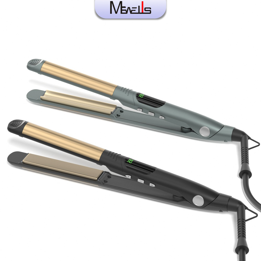 Mewells dual-purpose hair straightener, arc plate straightener, flat plate straightener, titanium plate straightener, temperature control