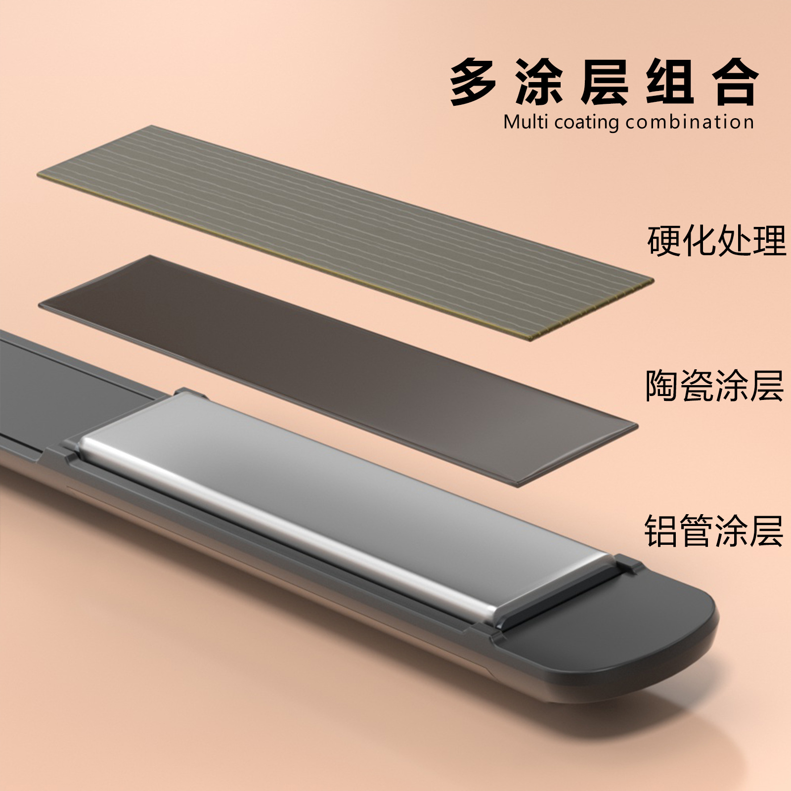 Mewells dual-purpose hair straightener, arc plate straightener, flat plate straightener, titanium plate straightener, temperature control Specification image