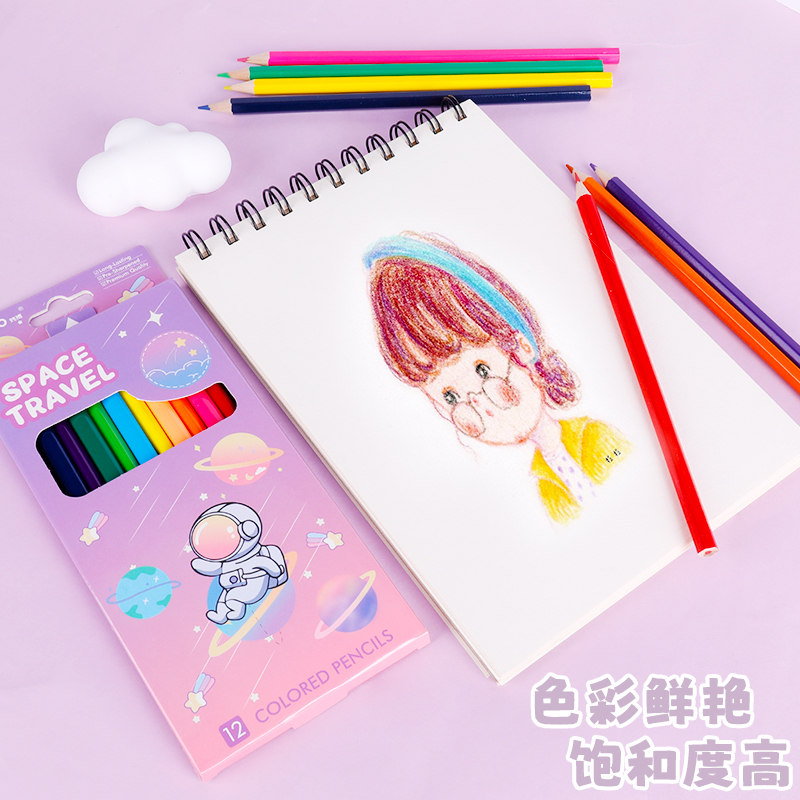 Weibo Cartoon Astronaut Creative Colored Pencils, cute students, high appearance level sketching and drawing art pens wholesale Application Scenario