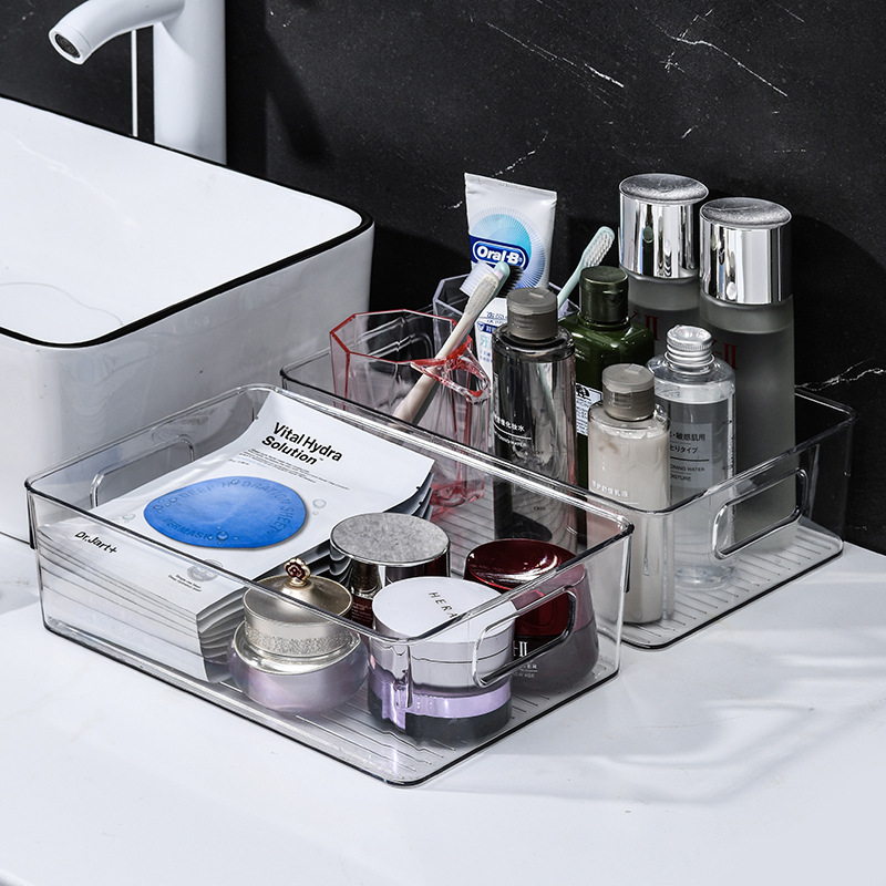 Desktop A4 paper organization and storage box, PET transparent hand-held miscellaneous storage box, children's snack storage box wholesale details Picture