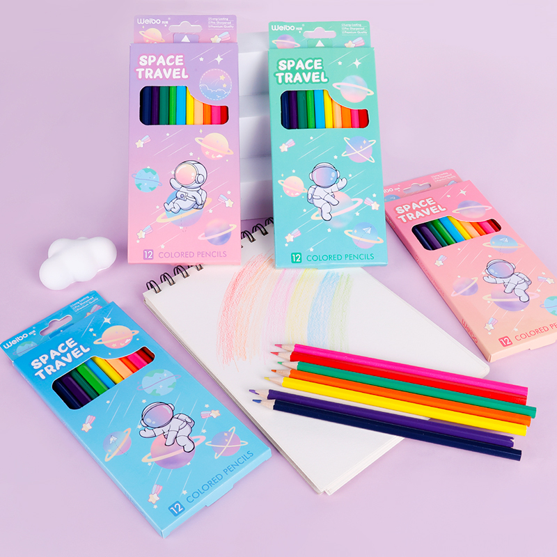 Weibo Cartoon Astronaut Creative Colored Pencils, cute students, high appearance level sketching and drawing art pens wholesale Item Picture