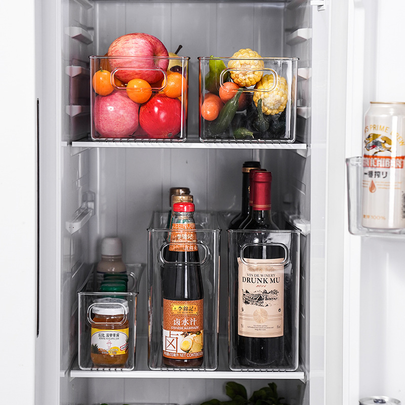 冰箱收纳盒透明厨房水果蔬菜整理整理盒手提可叠批发