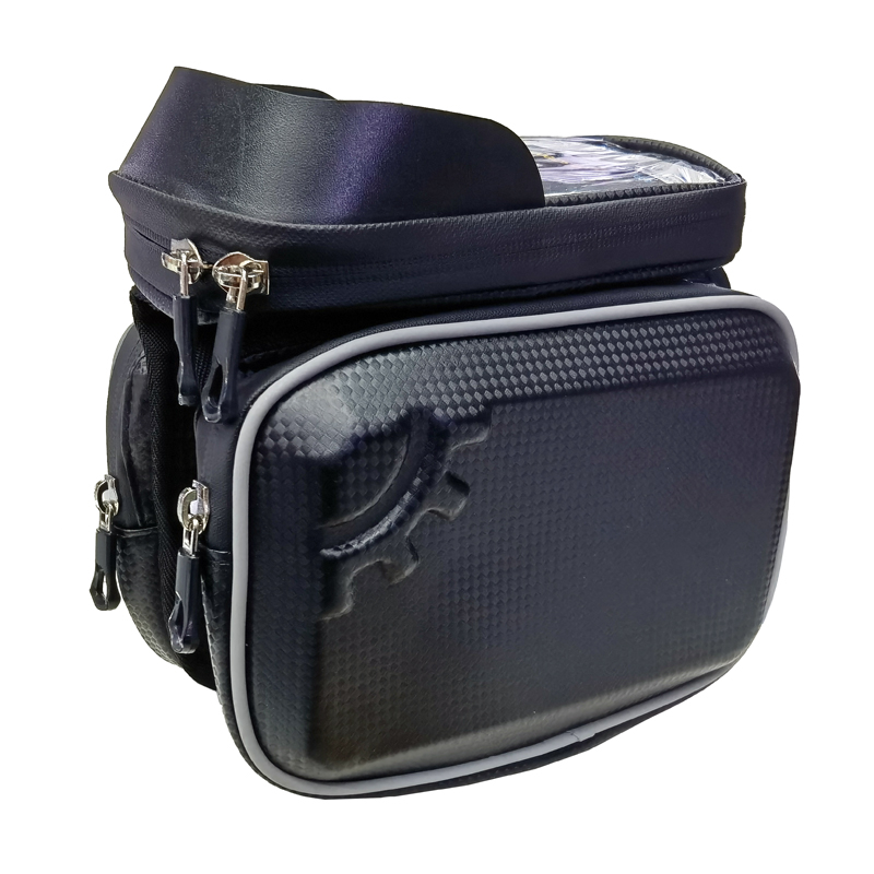 210605 Hard shell bicycle cross bag, top tube bag, touch screen large crossbeam bag, saddle bag, mountain bike double-sided bag, outdoor cycling waterproof mobile phone touch screen bag, quick-release cycling tool storage bag Application Scenario