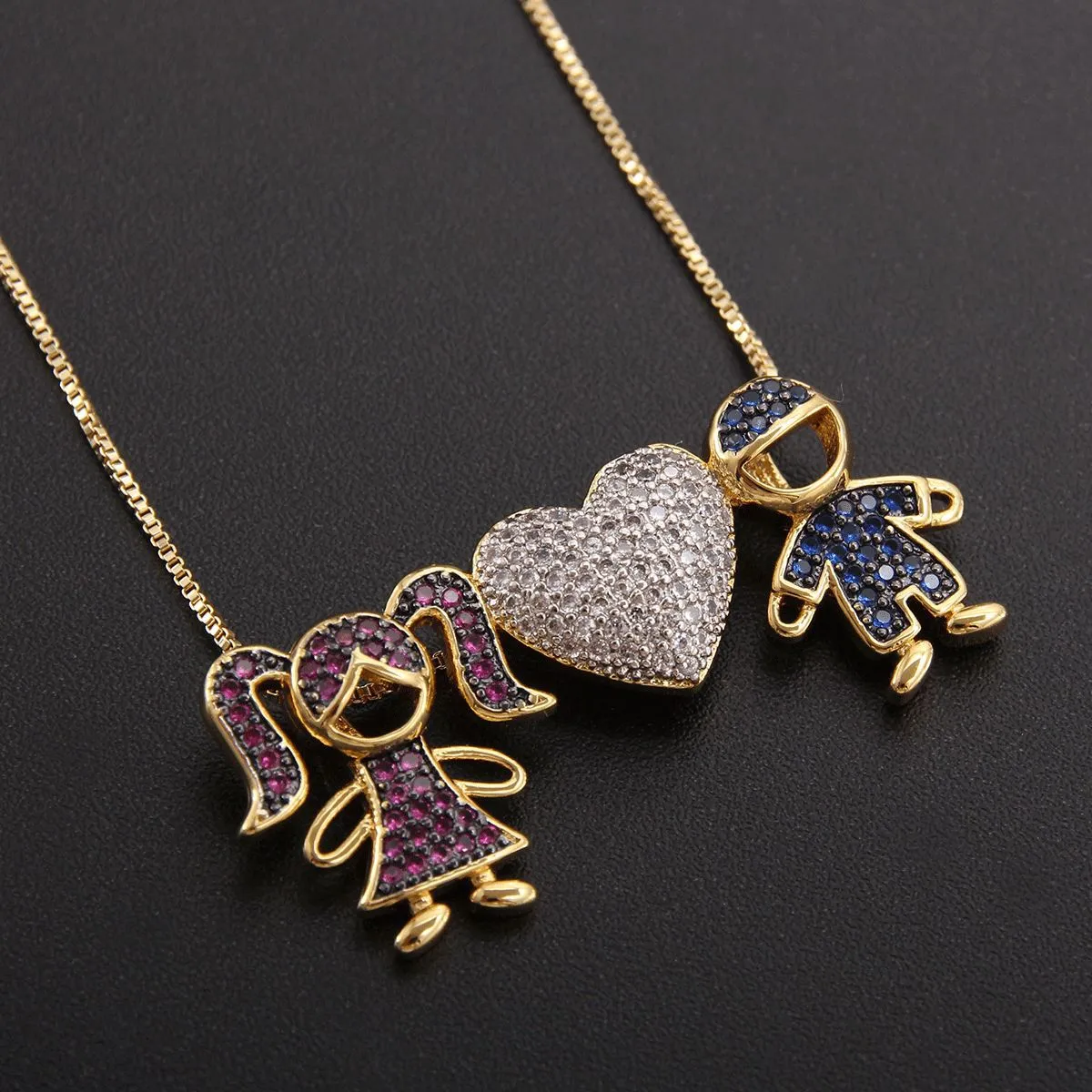 Heartwarming and cute cartoon children pendant necklaces, women's personalized accessories, cross-border wholesale supply detail image 5