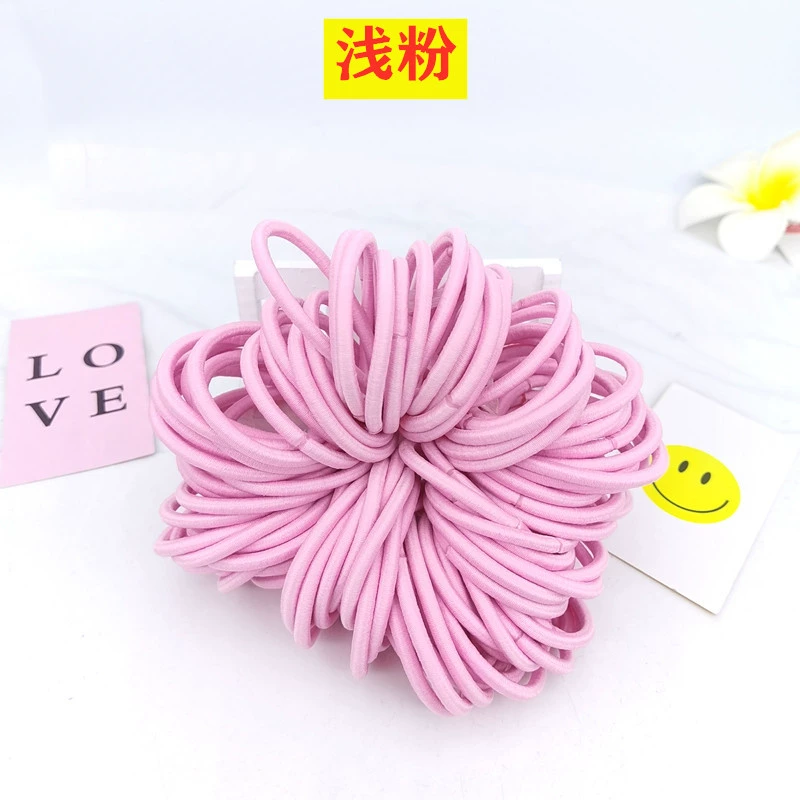 Wholesale of 4MM thick hair ties, colorful high-elasticity hair ties, rubber bands, basic hair bands and hair accessories from Europe and America detail image 19