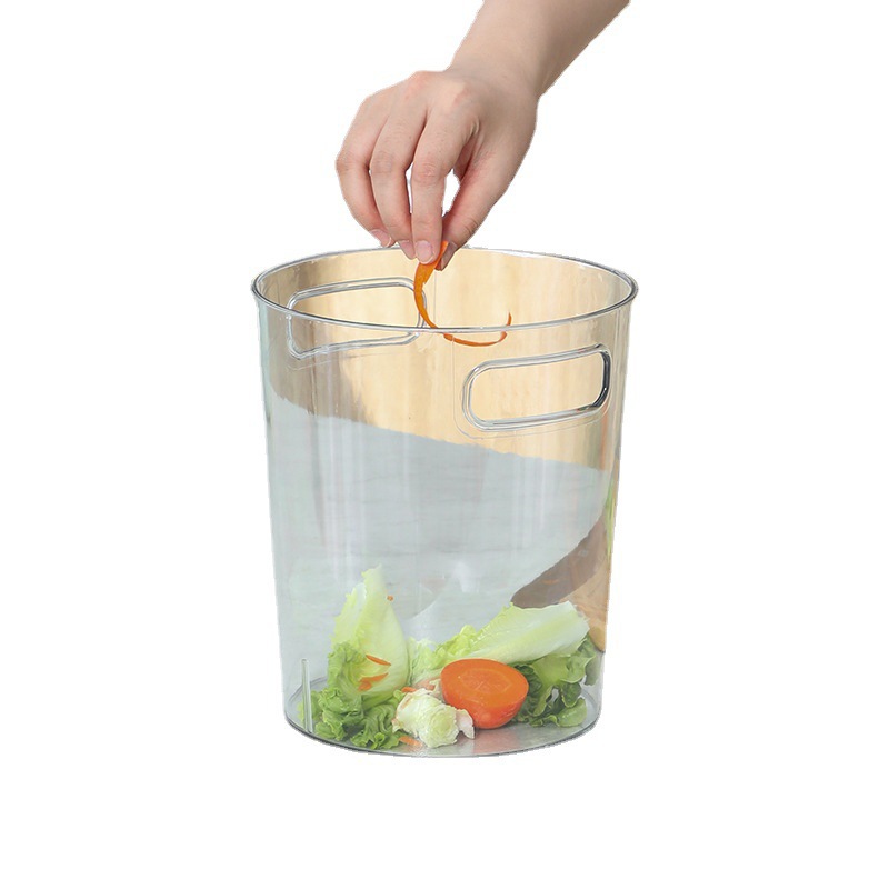 透明垃圾桶大容量北欧收纳桶无盖创意客厅厨房卧室简约轻奢废纸篓