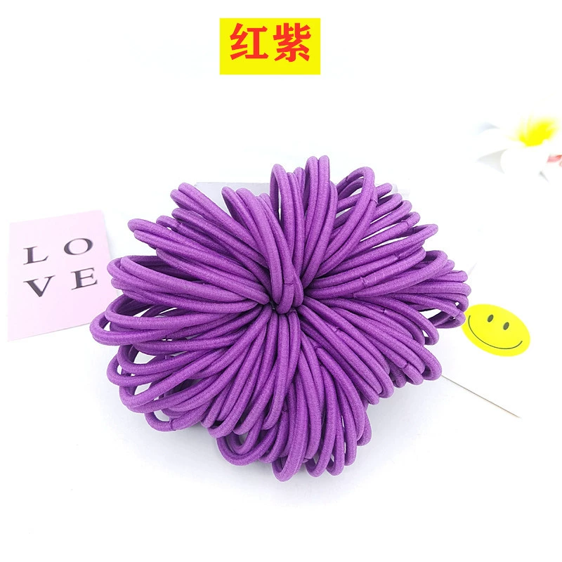 Wholesale of 4MM thick hair ties, colorful high-elasticity hair ties, rubber bands, basic hair bands and hair accessories from Europe and America detail image 15