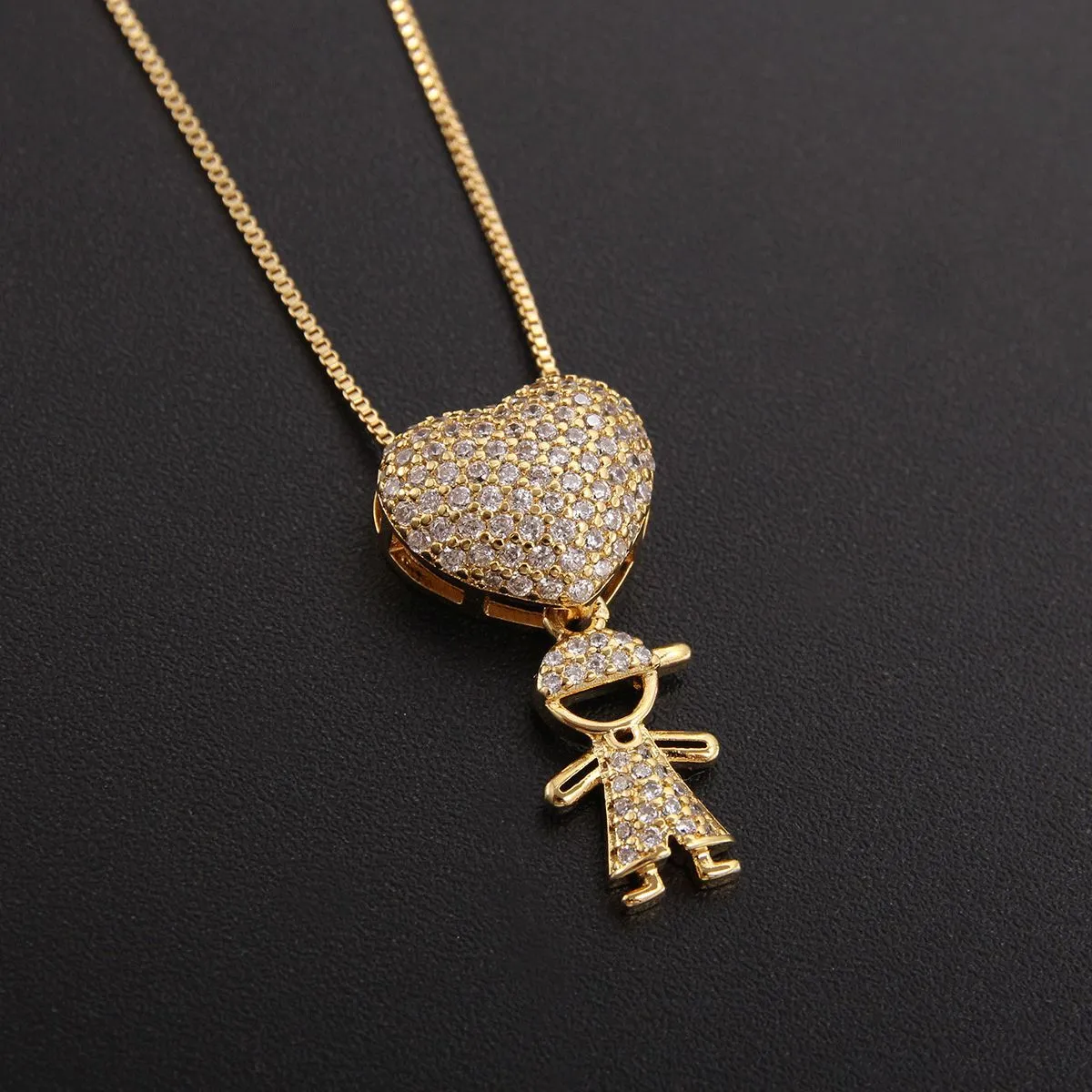 Heartwarming and cute cartoon children pendant necklaces, women's personalized accessories, cross-border wholesale supply detail image 2