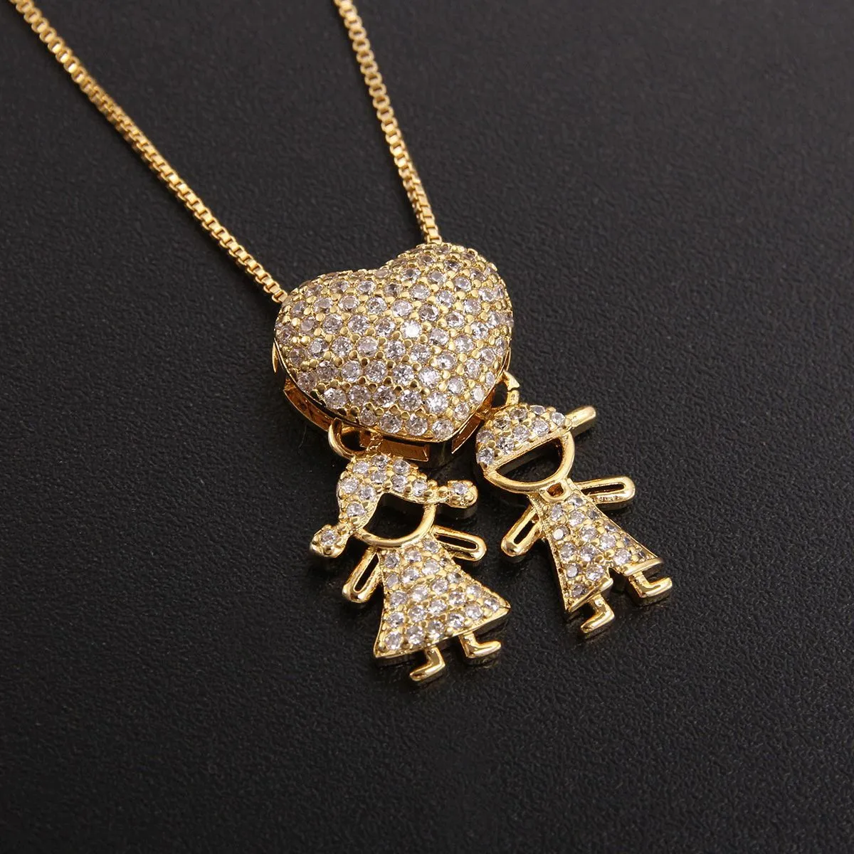 Heartwarming and cute cartoon children pendant necklaces, women's personalized accessories, cross-border wholesale supply detail image 4