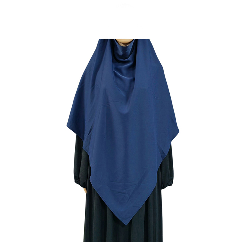 Nueva fábrica transfronteriza venta directa multicolor mujeres musulmanas color sólido nida hijab anterior tres largos estilos de moda en europa y américa nuevo hijab estilo étnico diario Item Picture