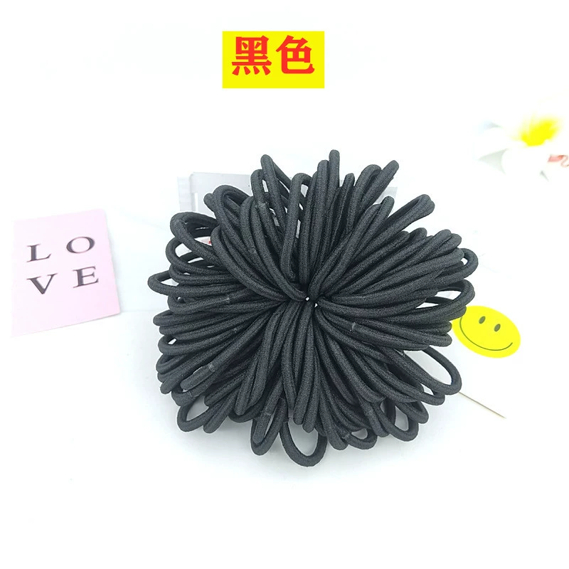 Wholesale of 4MM thick hair ties, colorful high-elasticity hair ties, rubber bands, basic hair bands and hair accessories from Europe and America detail image 4