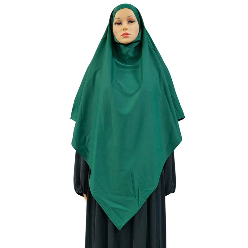 Triángulo largo 1+2 chiffon de alta calidad para mujeres moda musulmana hijab de oración estilo étnico hijab de tela nida de alta calidad color sólido todo el sistema de color elegante nuevo hijab de moda Item Picture
