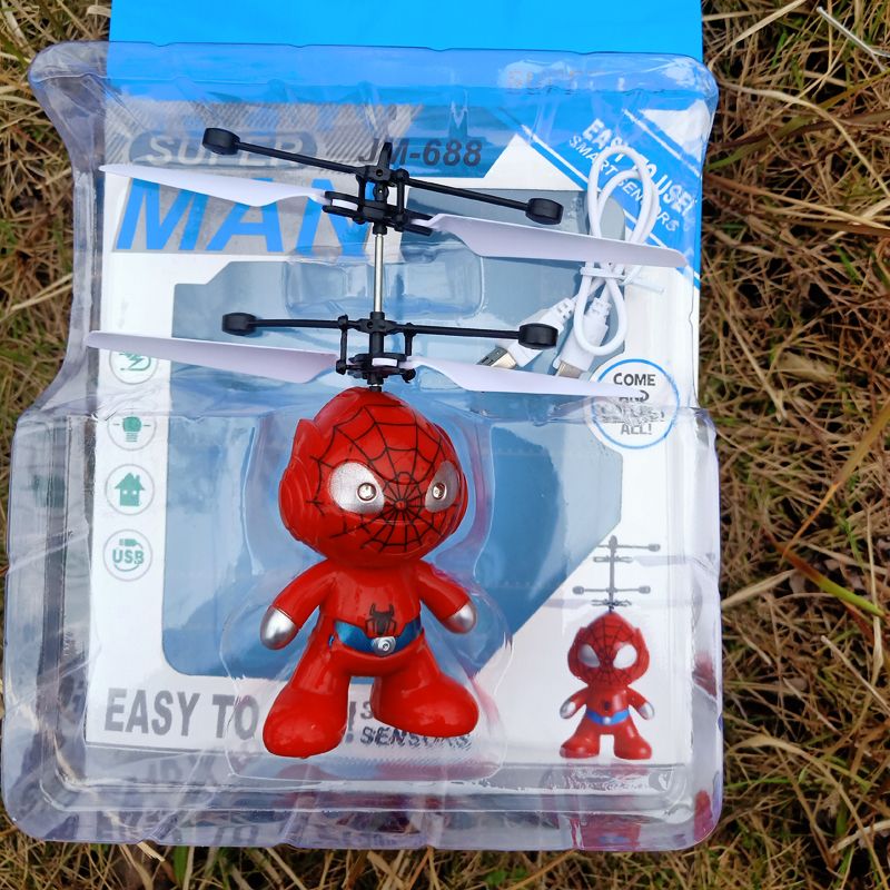 New type of hover-sensing aircraft, astronaut remote-controlled helicopter, Spider-Man sensing children's toy details Picture
