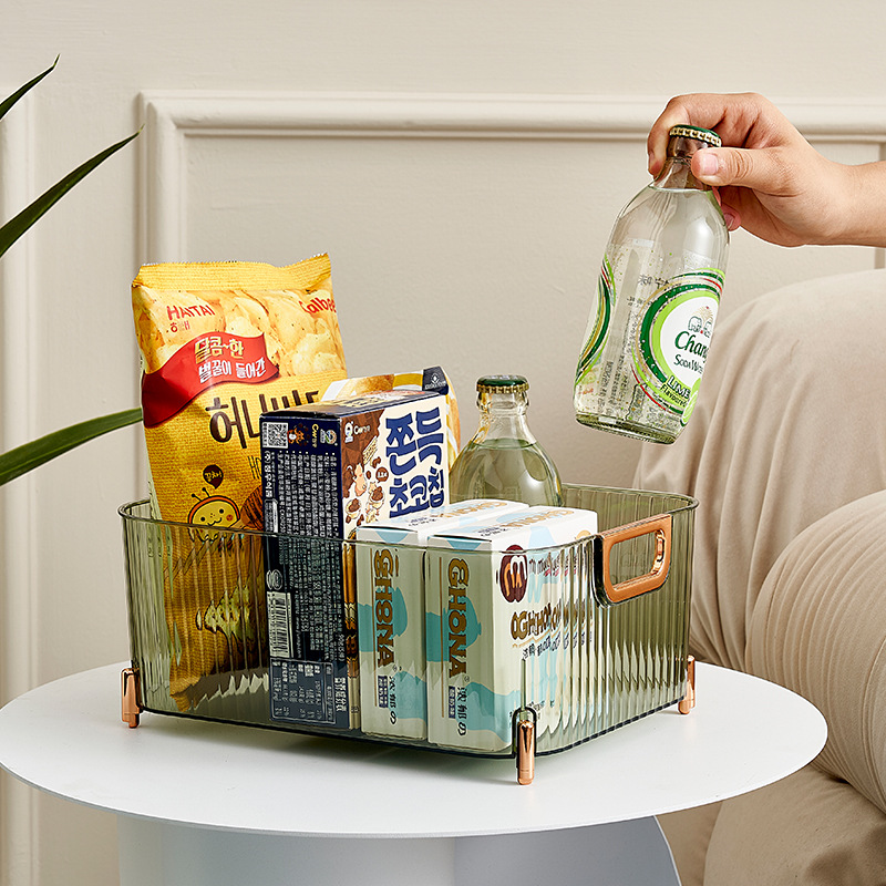 Desktop storage box, transparent cosmetic mask organizing box, PET snack basket, household kitchen sundries storage box details Picture