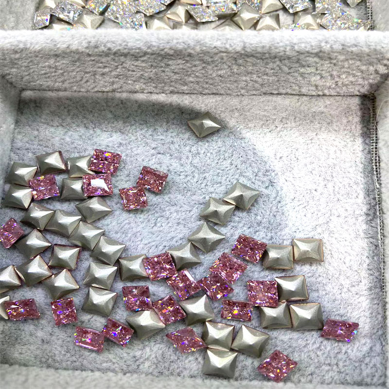Square 6*6 hundred-sided zircon plated base nail drill bare stone DIY accessory phone case decoration Specification image
