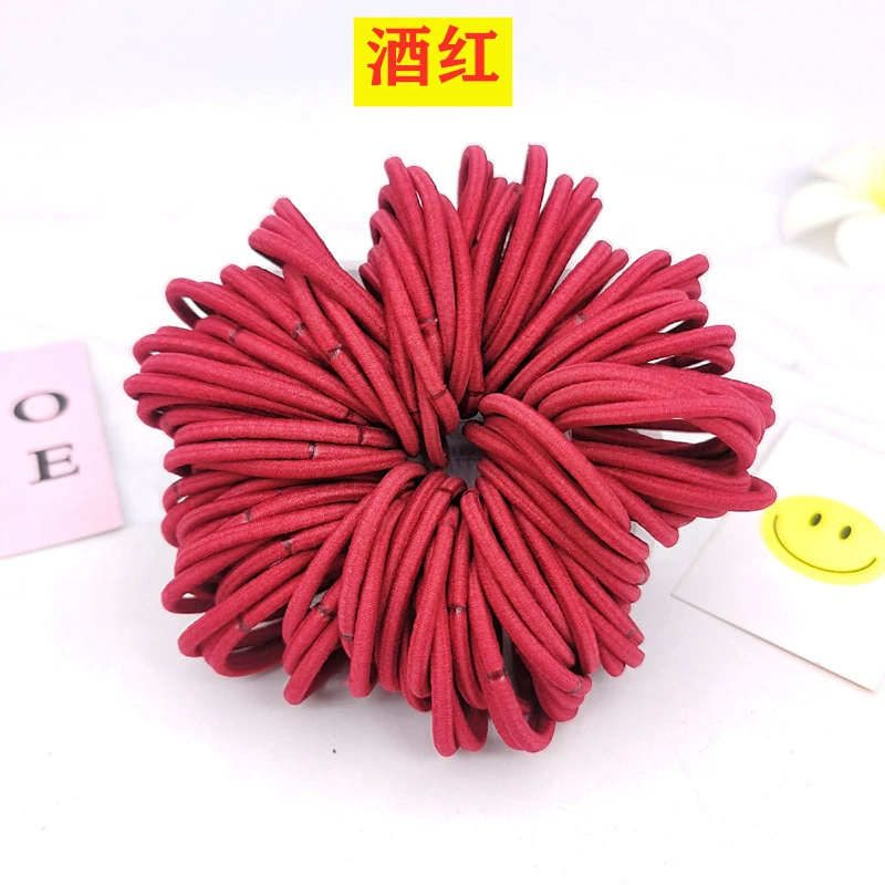 Wholesale of 4MM thick hair ties, colorful high-elasticity hair ties, rubber bands, basic hair bands and hair accessories from Europe and America detail image 12