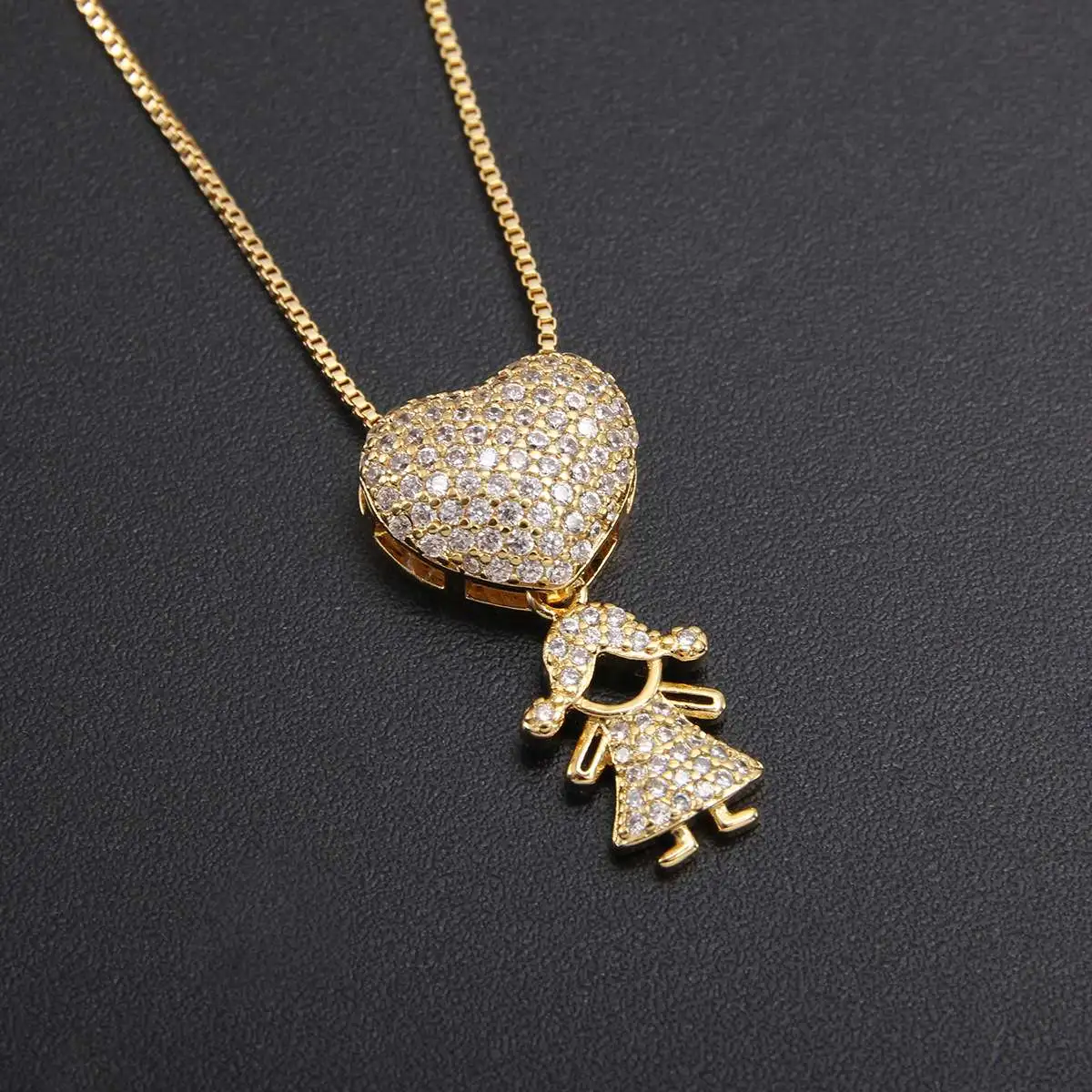 Heartwarming and cute cartoon children pendant necklaces, women's personalized accessories, cross-border wholesale supply detail image 13