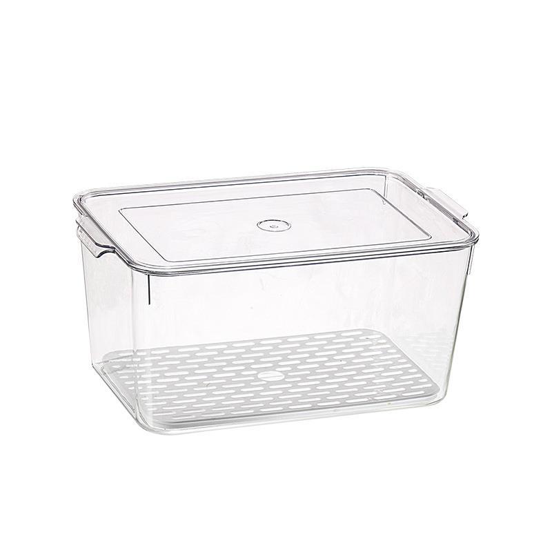 A34-36 Transparent covered food storage box, PET plastic water-draining portable kitchen storage box, dumpling and vegetable organizing box details Picture