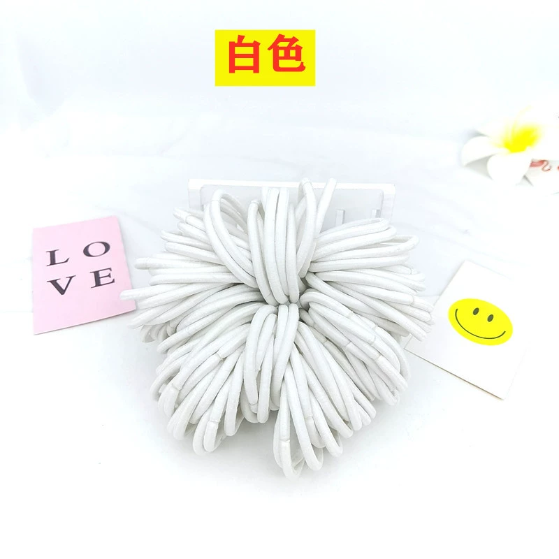 Wholesale of 4MM thick hair ties, colorful high-elasticity hair ties, rubber bands, basic hair bands and hair accessories from Europe and America detail image 7