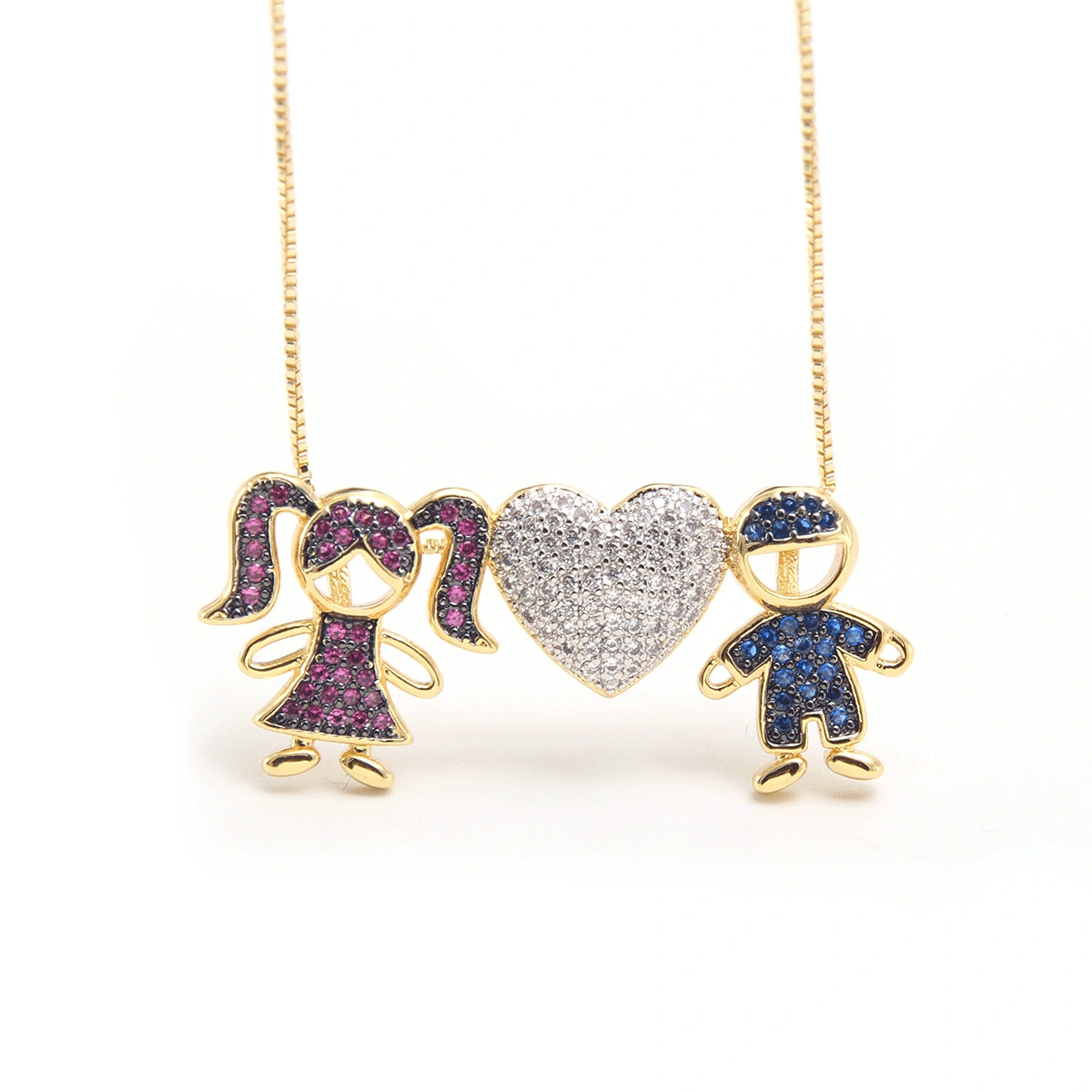 Heartwarming and cute cartoon children pendant necklaces, women's personalized accessories, cross-border wholesale supply detail image 9