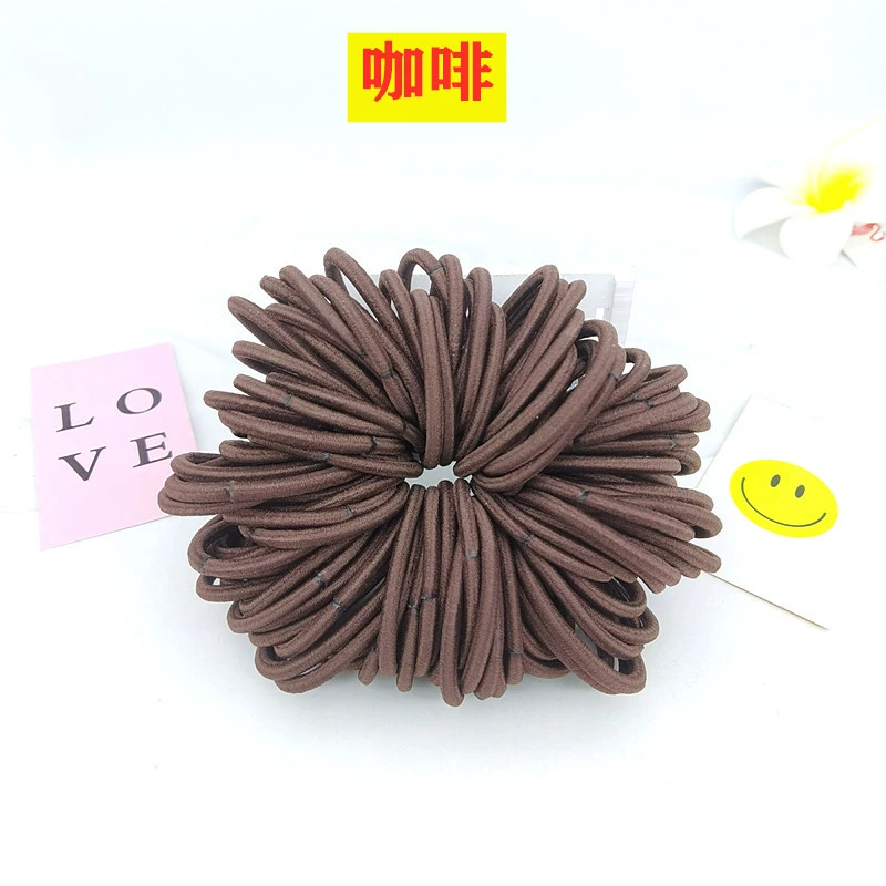 Wholesale of 4MM thick hair ties, colorful high-elasticity hair ties, rubber bands, basic hair bands and hair accessories from Europe and America detail image 9