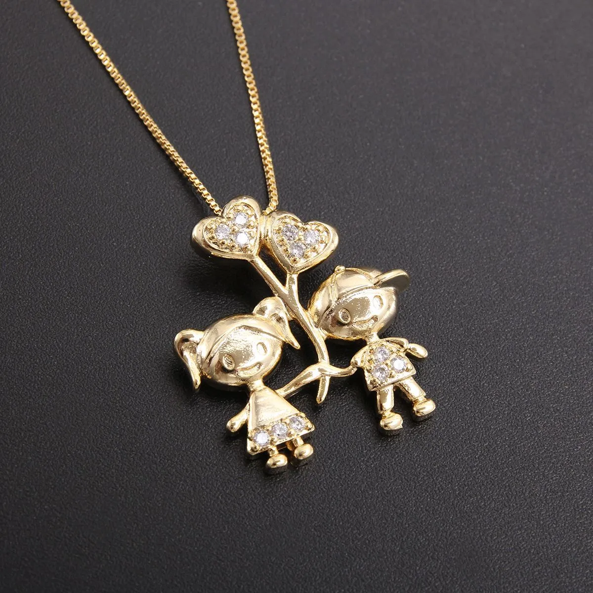 Heartwarming and cute cartoon children pendant necklaces, women's personalized accessories, cross-border wholesale supply detail image 7