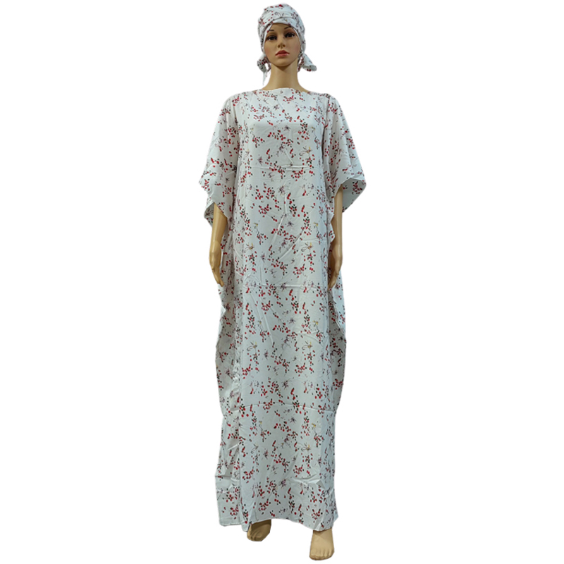 Europa y américa moda de las mujeres de fábrica al por mayor manga corta verano fresco hijab vestido largo conjunto de dos piezas flores impresas vestidos musulmanes vestidos mujeres africanas