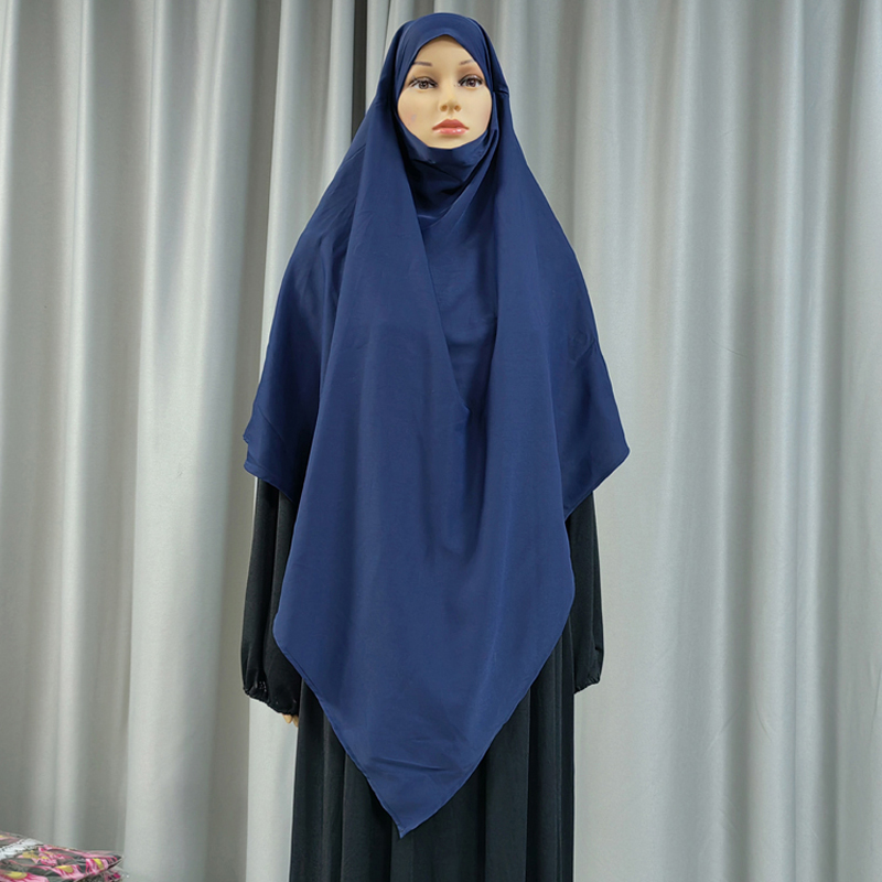 Triángulo largo 1+2 chiffon de alta calidad para mujeres moda musulmana hijab de oración estilo étnico hijab de tela nida de alta calidad color sólido todo el sistema de color elegante nuevo hijab de moda Application Scenario