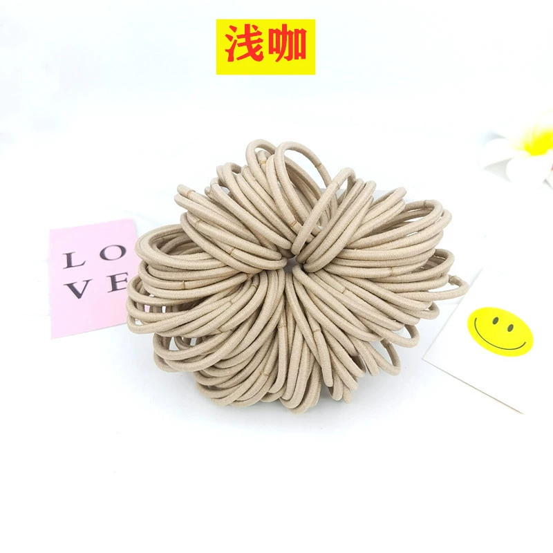 Wholesale of 4MM thick hair ties, colorful high-elasticity hair ties, rubber bands, basic hair bands and hair accessories from Europe and America detail image 13