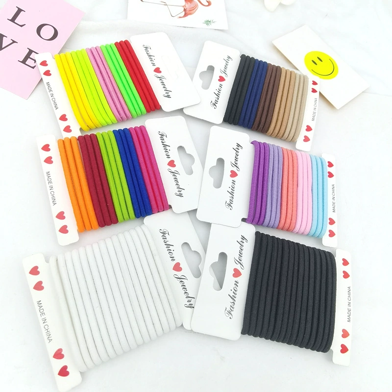 Wholesale of 4MM thick hair ties, colorful high-elasticity hair ties, rubber bands, basic hair bands and hair accessories from Europe and America detail image 2
