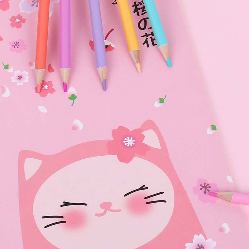 Weibo wood oil-based 12-color lead cute children's art drawing plastic packaging Graffiti High-end filling and coloring Application Scenario