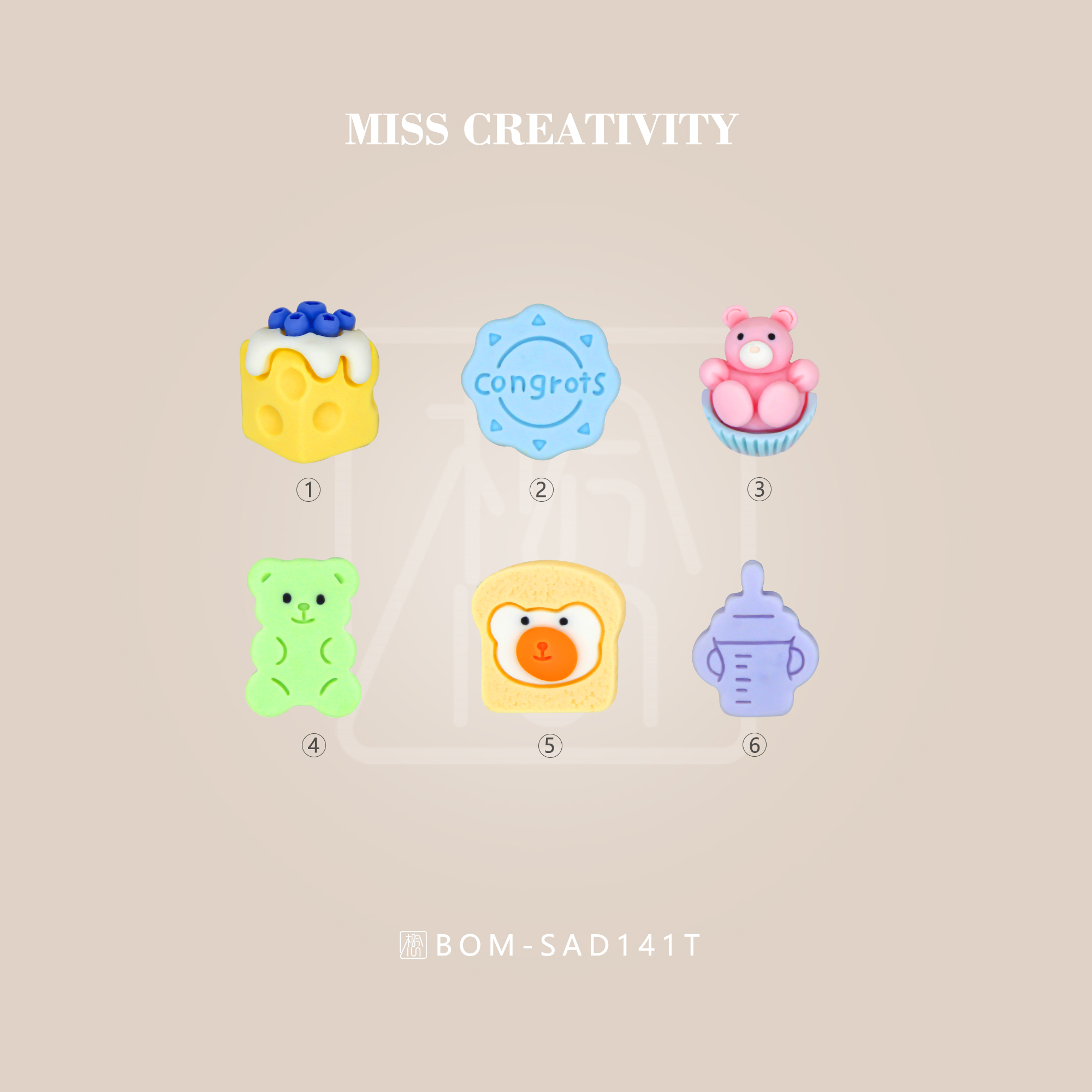 Diy Handmade Ring Accessories Hair Accessories Headdress Miss Resin Decoration Refrigerator Sticker Key Accessories Sad141