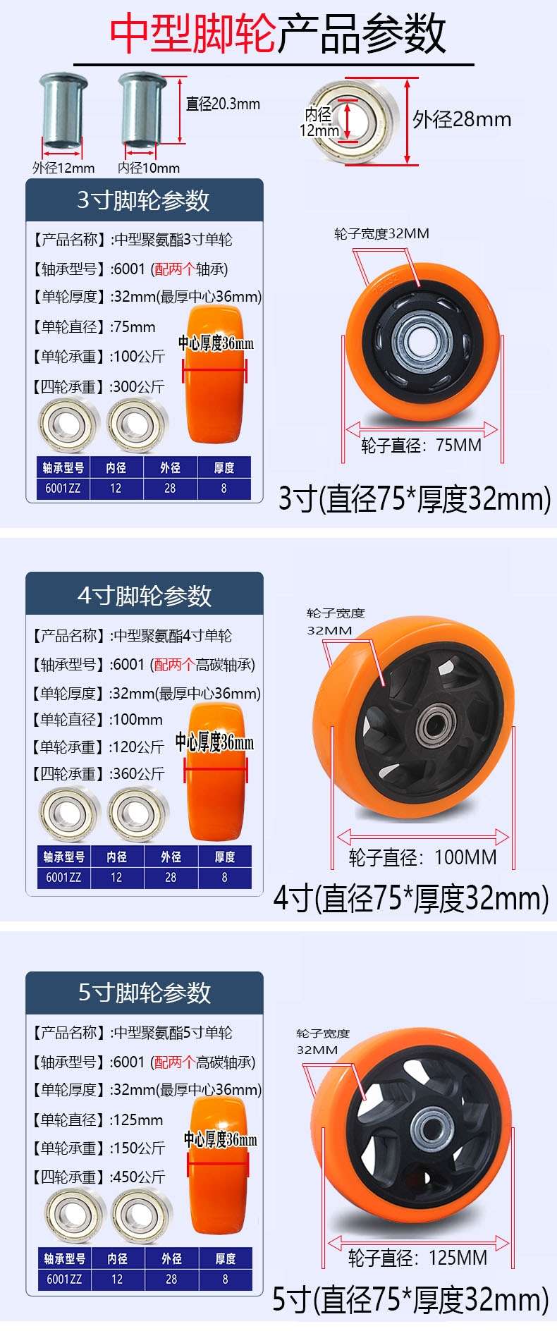 Universal Wheel Medium Flower Wheel, Shelf Goods, Toolbox Wheel, Trolley Wheel undefined