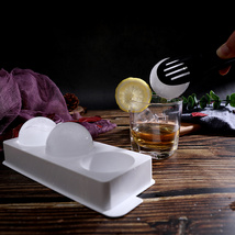 KOKUBO 日本进口圆球冰格威士忌制冰盒三个装大号自制冰块模具家用厨房工具制冰器模具