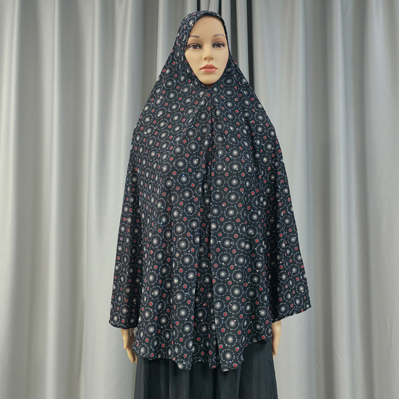 New fashionable and best-selling women's large-sized Muslim headscarves from the Middle East, Europe and America, printed and floral headscarves, daily ethnic style, multiple styles, large sizes, complete color series Specification image
