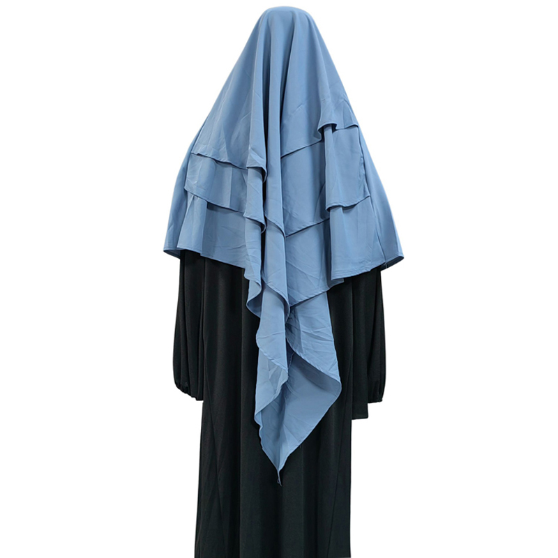 Nueva fábrica transfronteriza venta directa multicolor para mujeres musulmanes color sólido nida hijab moda larga europa y américa nuevo hijab anterior siguiente 3