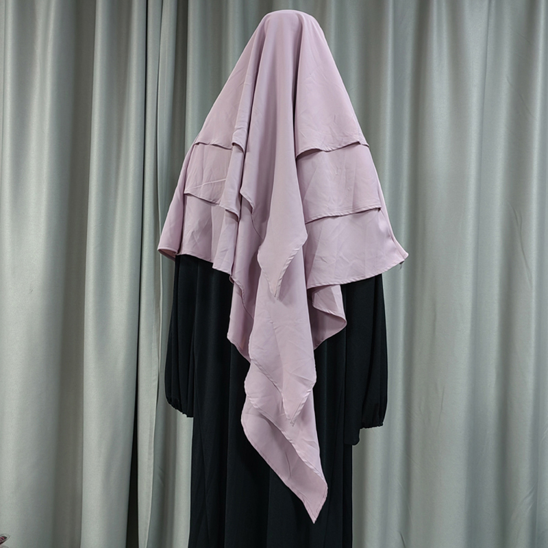 Nueva fábrica transfronteriza venta directa multicolor para mujeres estilo musulmán color sólido estilo largo moda europea y americana new hijab nida hijab anterior siguiente 3 details Picture
