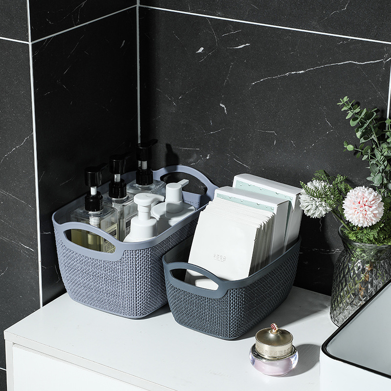 Hollow hand-held storage basket, plastic PP desktop organization and storage basket, kindergarten document storage basket Application Scenario