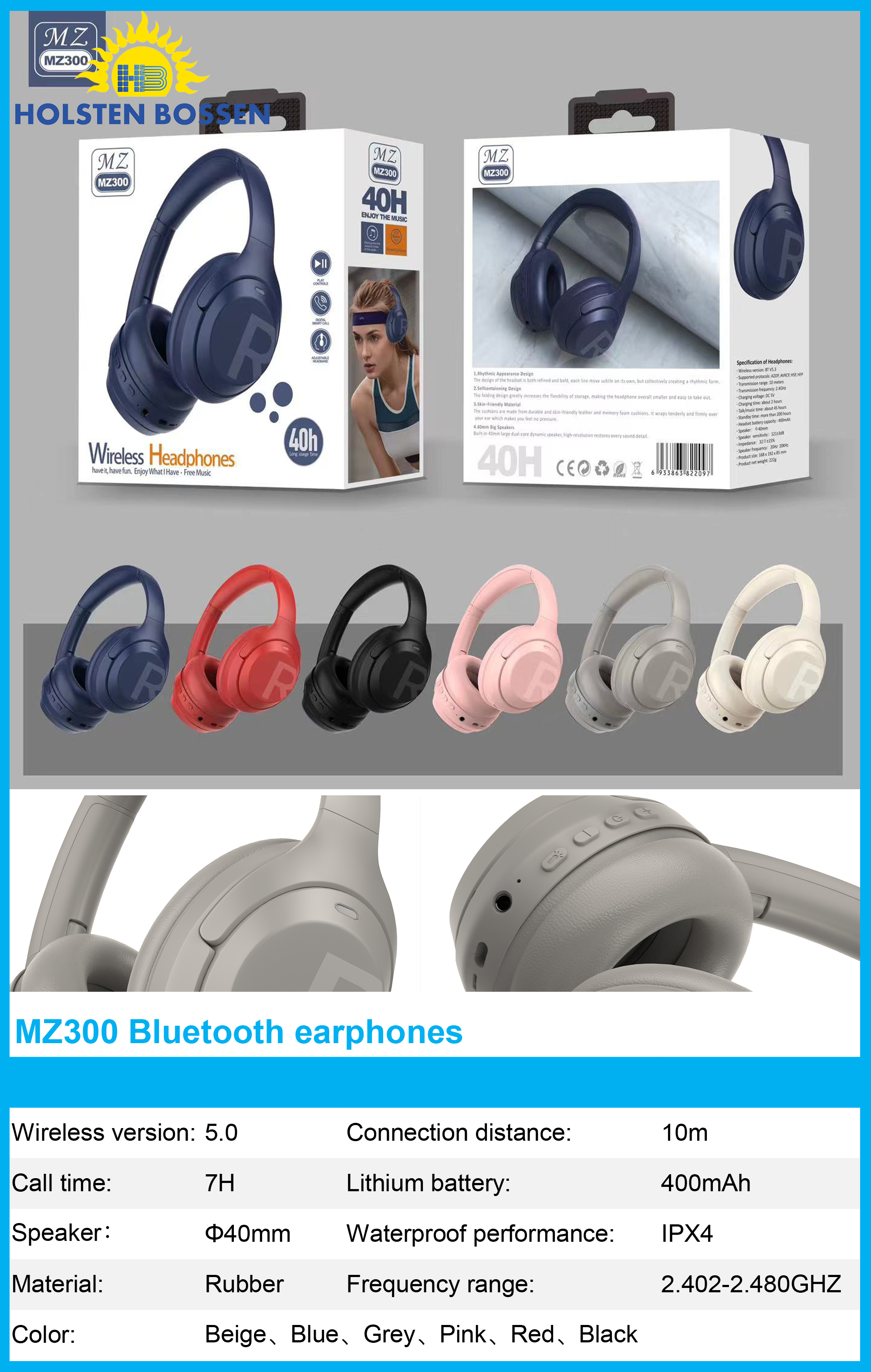 MZ300 Bluetooth headphones details Picture